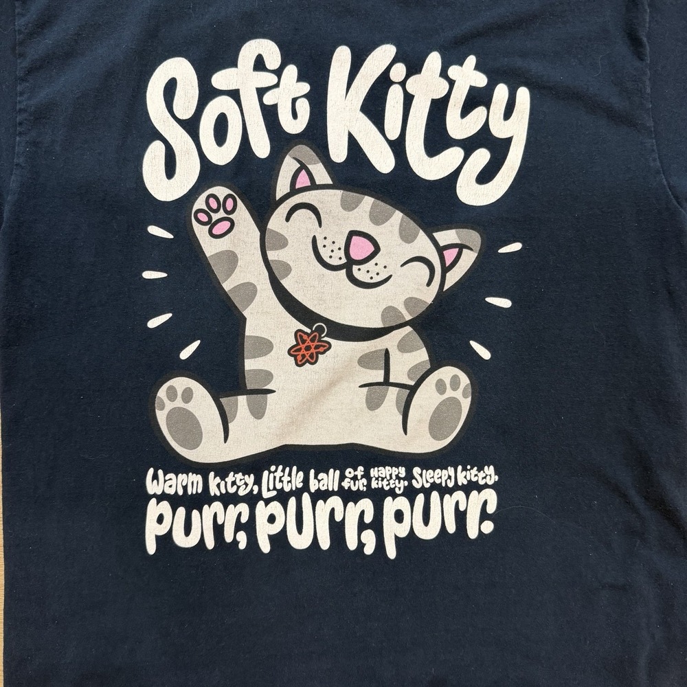 Soft Kitty‎ Big Bang Theory T-shirt Ripple Junction Blue Size L Licensed Sheldon
